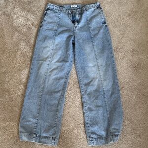 Kensie Light Blue Flare Jeans. Distressed look. Sale as is.